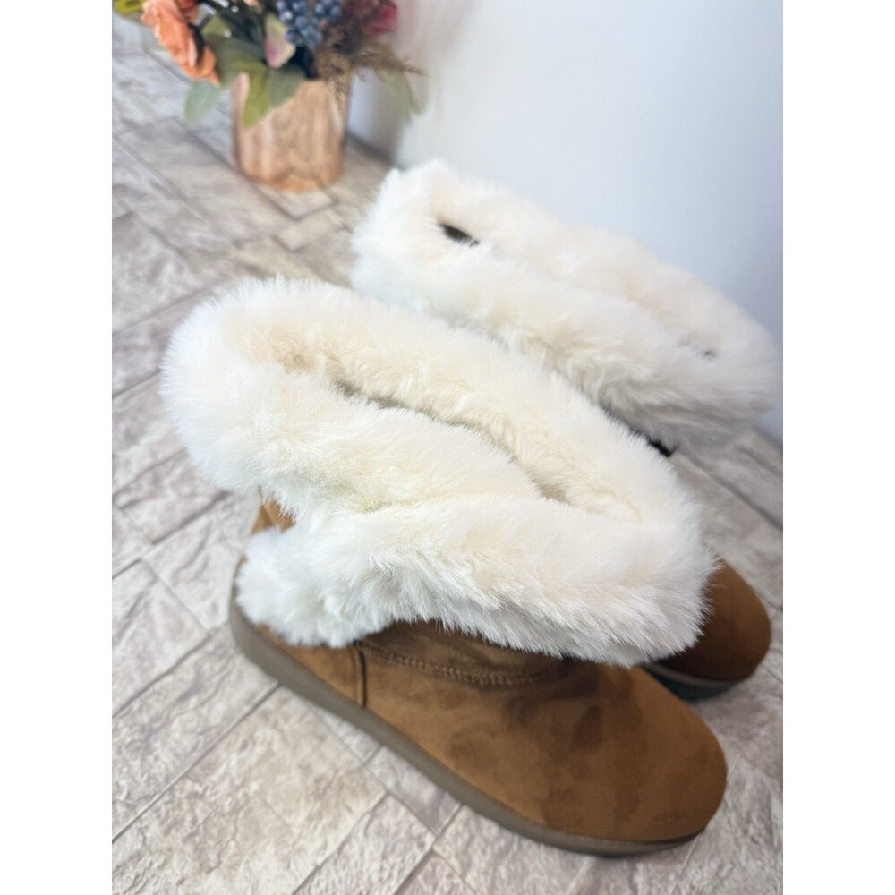 Sonoma Girls' Alainaa Faux fur Cozy Winter Boots AC2 Chestnut Sz 6 Girls / W 8 - Picture 8 of 9
